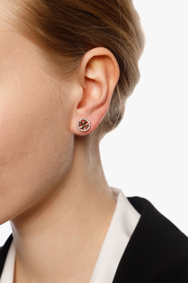 Tory Burch Miller Pave Stud earrings with logo Women s Jewelery Vitkac